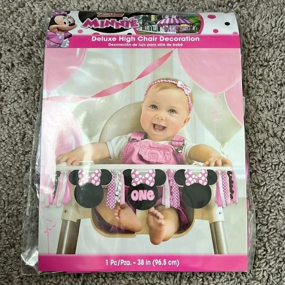 Disney Minnie Mouse ONE 1st Birthday High Chair Banner - Picture 2 of 6